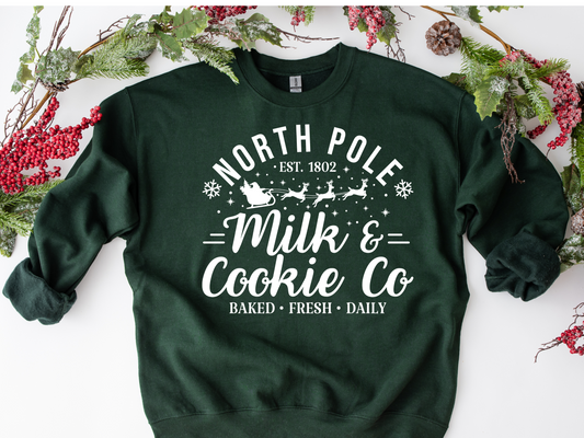 Christmas North Pole Milk and Cookie Company Sweatshirt
