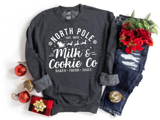 Christmas North Pole Milk and Cookie Company Sweatshirt